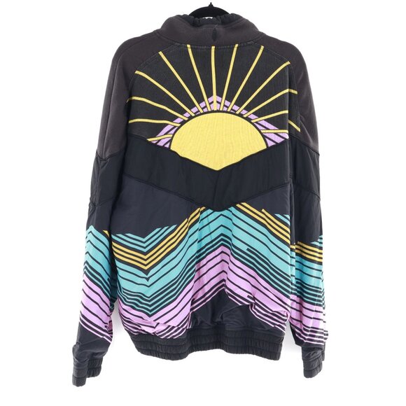 Free People Walk The Line Pullover Jacket Women L Black 90S Y2K Retro Athleisure - Picture 2 of 13